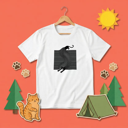 液体猫 オプティカルアート Tシャツ