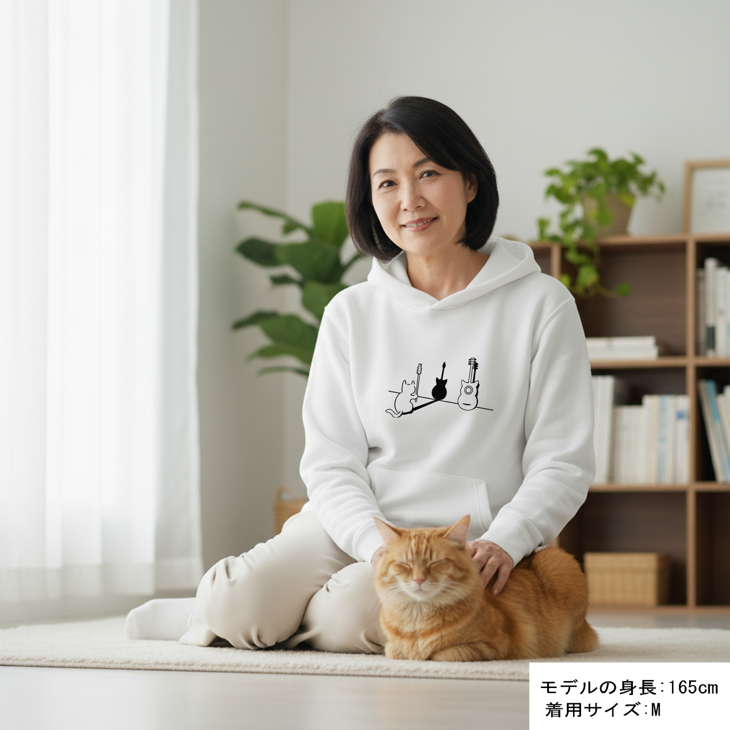 猫 パーカー ねこ かわいい 猫イラスト 猫ギター