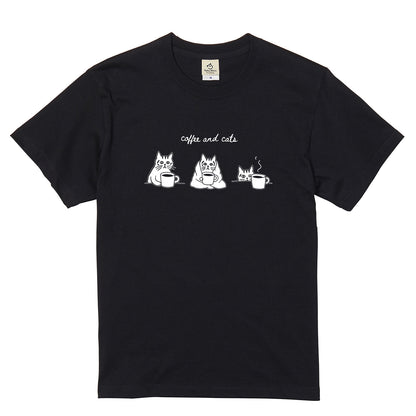 コーヒーと猫 Tシャツ ｜ 猫好き・カフェ好きに人気