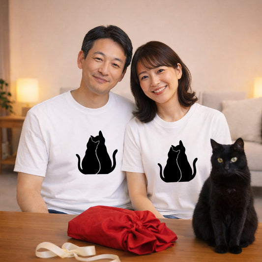 【バレンタイン限定】猫tシャツ ねこ 猫イラスト猫｜アダルト&キッズサイズ
