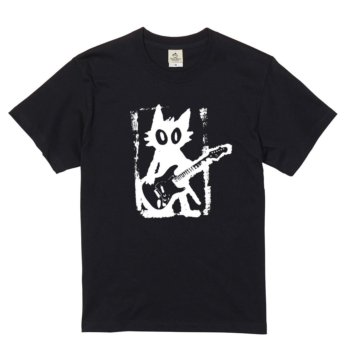 猫ギターロック Tシャツ | 音楽好きに人気