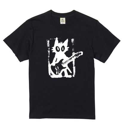 猫ギターロック Tシャツ | 音楽好きに人気