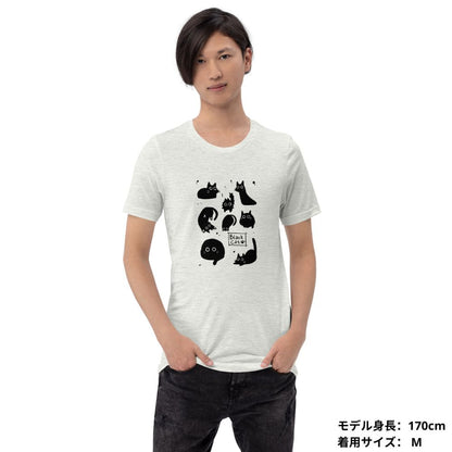 猫tシャツ ねこ 猫イラスト Black Cat 黒猫｜アダルト&キッズサイズ.