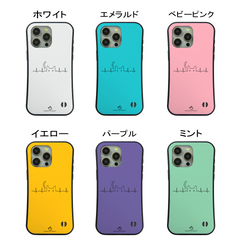 ケース ねこ 猫イラスト ハートビート スマホ ケース iPhone8, SE2, SE3 ~ ケースiPhone17シリーズ