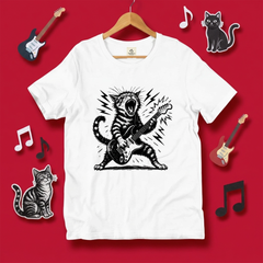 ロック猫ギター Tシャツ | 音楽好きに人気