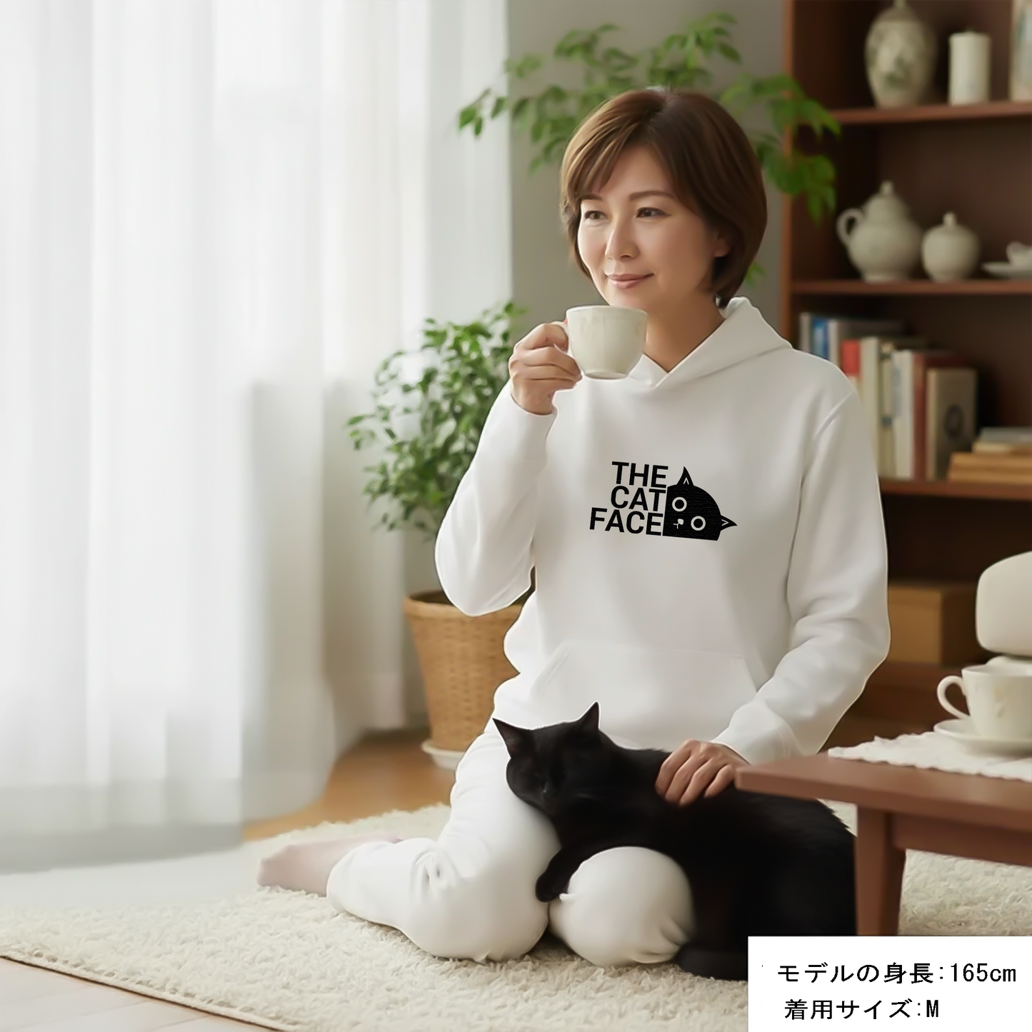 猫 パーカー ねこ かわいい 猫イラスト THE CAT FACE1