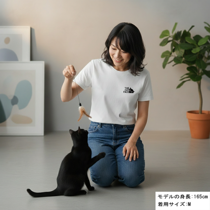 猫tシャツ ねこ 猫イラスト おもしろ tシャツ かわいい THE CAT FACE ワンポイント ｜アダルト&キッズサイズ