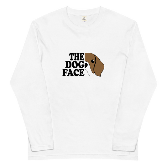 犬 ロン t 長袖tシャツ いぬ 犬イラスト THE DOG FACE.