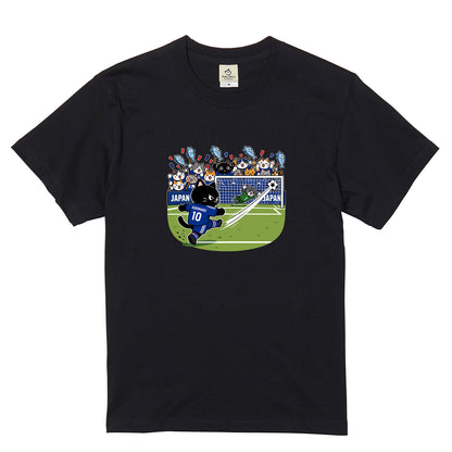 くろまるTシャツ｜決めろ！JAPAN 10番のゴールシーン｜ワールドカップデザイン