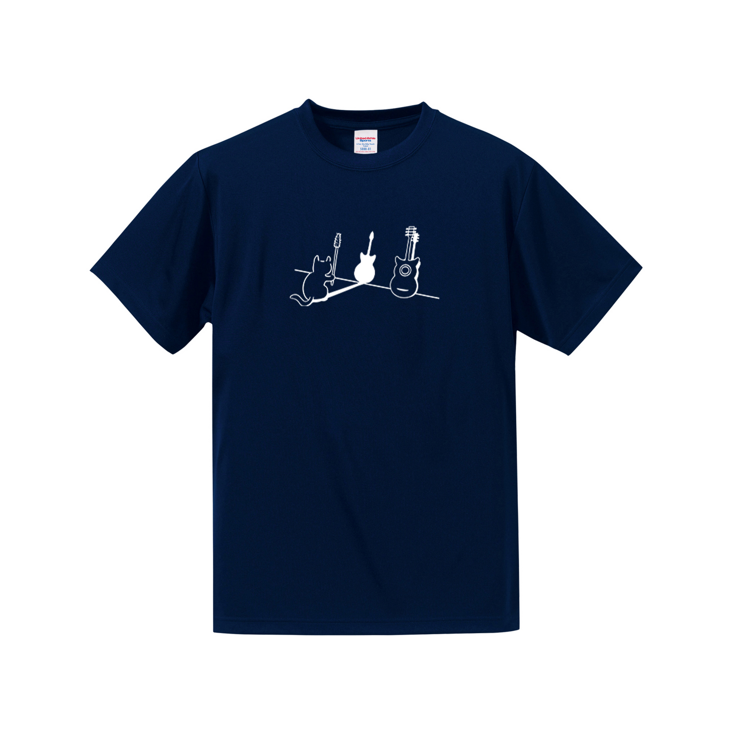猫tシャツ ドライTシャツ シルキータッチTシャツ ねこ 猫イラスト おもしろ tシャツ 猫ギター