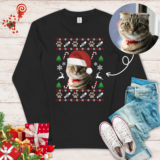 【クリスマス限定商品】【写真入れ】うちの子 オリジナル クリスマス プレゼント ペット猫 犬 写真カスタマイズ.