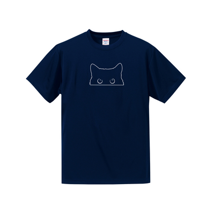 猫tシャツ ドライTシャツ シルキータッチTシャツ ねこ 猫イラスト おもしろ tシャツ  可愛い黒い猫