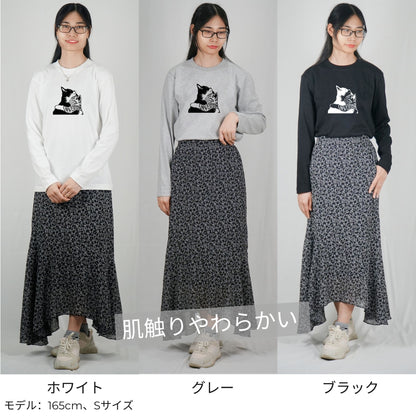 【バレンタイン限定】猫 ロン t 猫 長袖 t シャツ ねこ 猫イラスト 可愛い猫.
