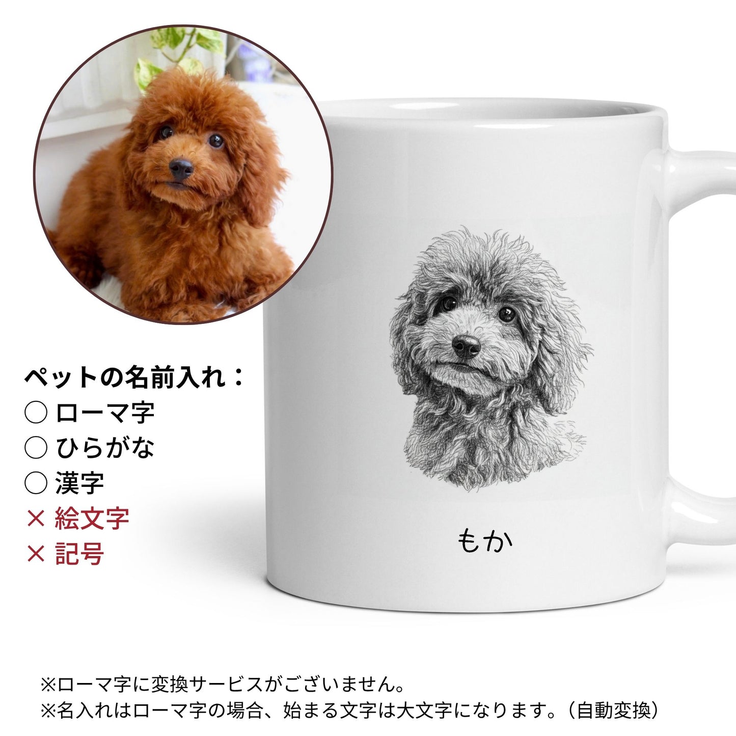 名入れ・写真アート変換｜うちの子マグカップ／Takashirt