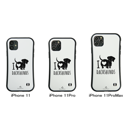 ケース いぬ 犬 イラスト ダックスフンドが大好き I Love Dachshunds スマホ ケース iPhone8, SE2, SE3 ~ ケース iPhone16シリーズ