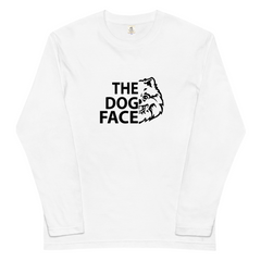 犬 ロン t 長袖tシャツ いぬ 犬イラストポメラニアン  THE DOG FACE.