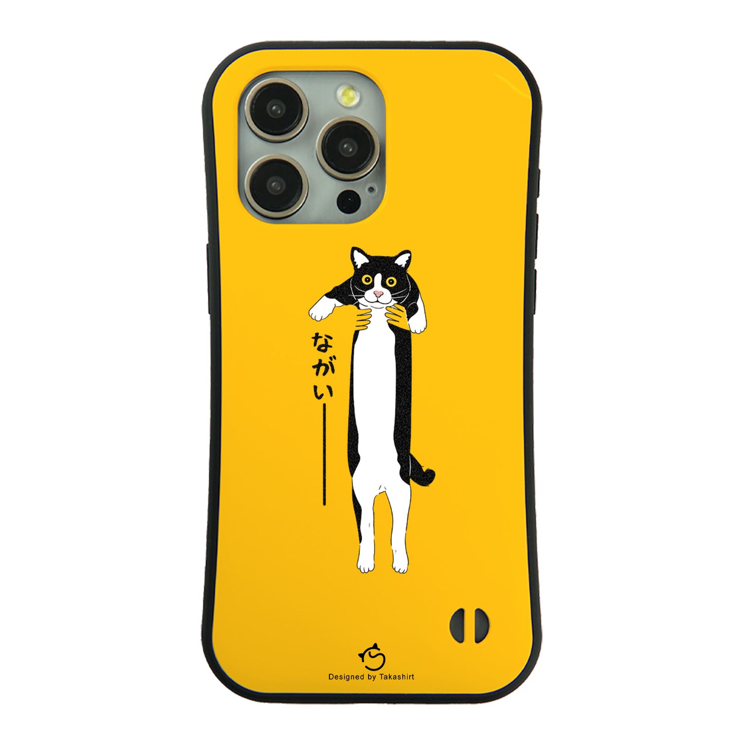 ケース ねこ 猫イラスト ハチワレ猫 ながいー スマホ ケース iPhone8, SE2, SE3 ~ ケース iPhone16セリア