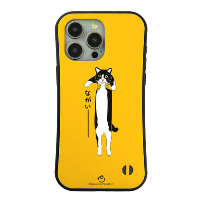 ケース ねこ 猫イラスト ハチワレ猫 ながいー スマホ ケース iPhone8, SE2, SE3 ~ ケース iPhone16セリア