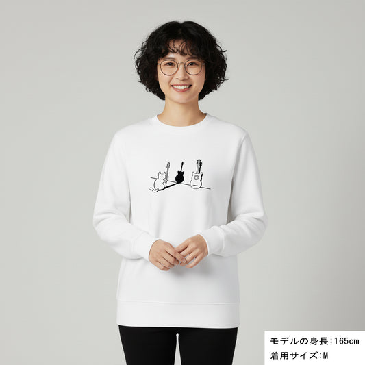 猫 トレーナー ねこ かわいい 猫イラスト 猫ギター