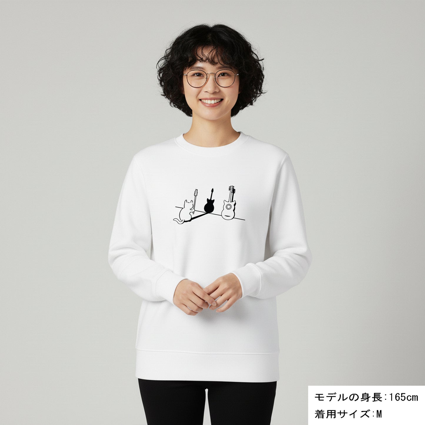 猫 トレーナー ねこ かわいい 猫イラスト 猫ギター