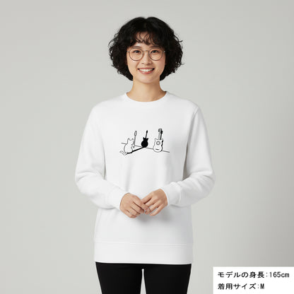 猫 トレーナー ねこ かわいい 猫イラスト 猫ギター