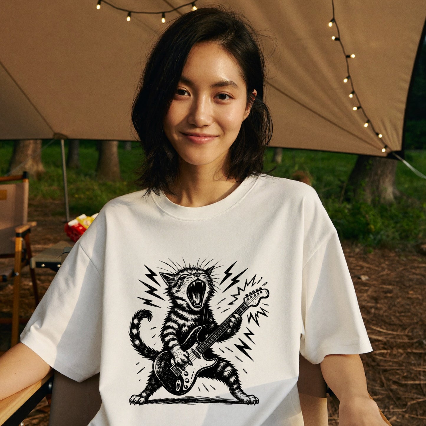 ロック猫ギター Tシャツ | 音楽好きに人気