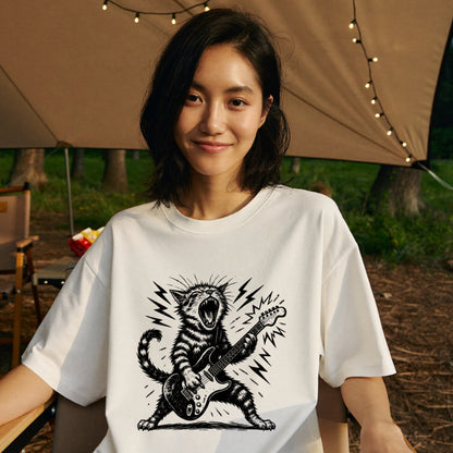 ロック猫ギター Tシャツ | 音楽好きに人気