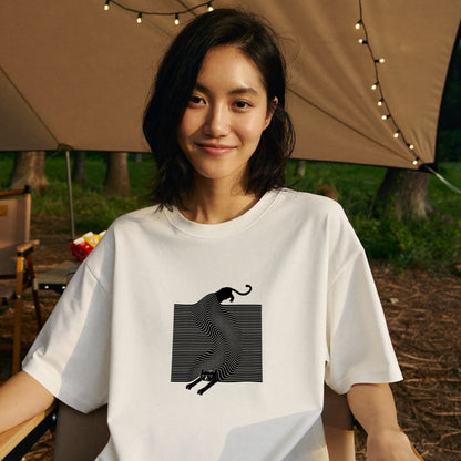 液体猫 オプティカルアート Tシャツ