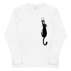 猫 ロン t 猫 長袖 t シャツ ねこ 猫イラスト 引っ掻く猫.