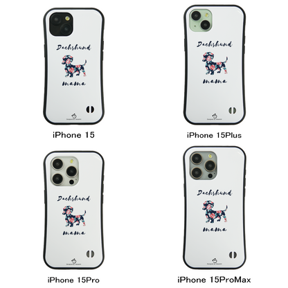 ケース いぬ 犬 イラスト  ダックス フンド ママ  Dachshund mama スマホ ケース iPhone8, SE2, SE3 ~ ケース iPhone16シリーズ