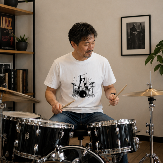 猫ドラム 猫Tシャツ｜音楽好きに人気