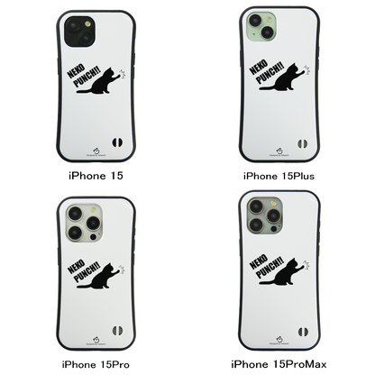 ケース ねこ 猫イラスト 猫パンチ スマホ ケース iPhone8, SE2, SE3 ~ ケース iPhone16シリーズ
