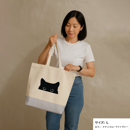 猫トート バッグ  猫 エコ バッグ　可愛い黒い