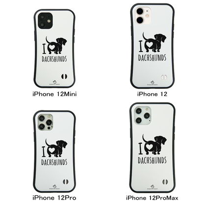ケース いぬ 犬 イラスト ダックスフンドが大好き I Love Dachshunds スマホ ケース iPhone8, SE2, SE3 ~ ケース iPhone16シリーズ
