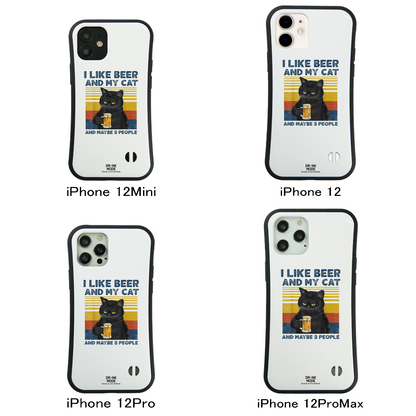 ケース ねこ 猫イラスト I LIKE BEER AND MY CAT スマホ ケース iPhone8, SE2, SE3 ~ ケース iPhone16シリーズ