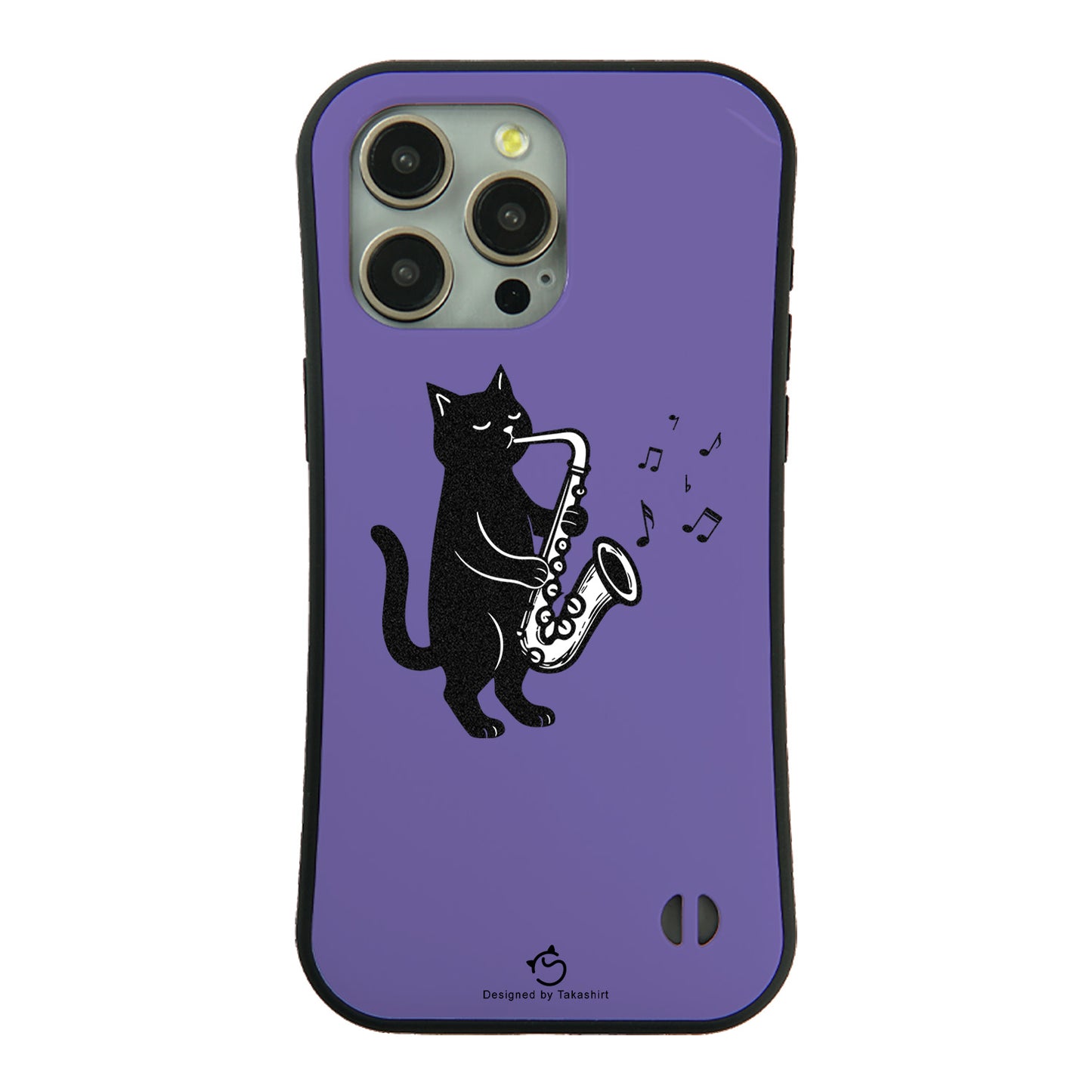 ケース ねこ 猫イラストサックスを吹く スマホ ケース iPhone8, SE2, SE3 ~ ケースiPhone17シリーズ