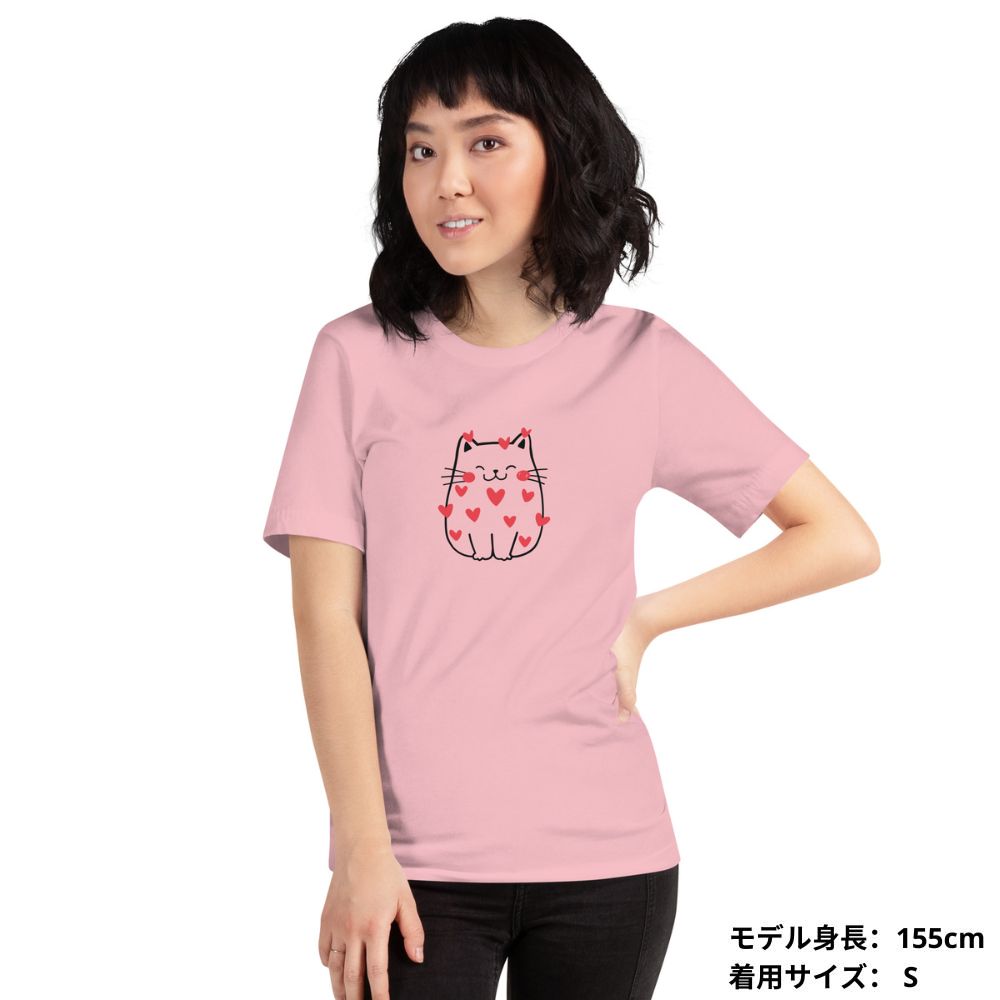 【バレンタイン限定】猫tシャツ ねこ 猫イラスト｜アダルト&キッズサイズ.