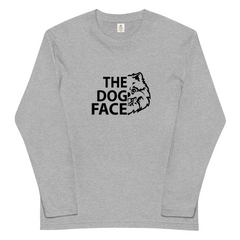 犬 ロン t 長袖tシャツ いぬ 犬イラストポメラニアン  THE DOG FACE.