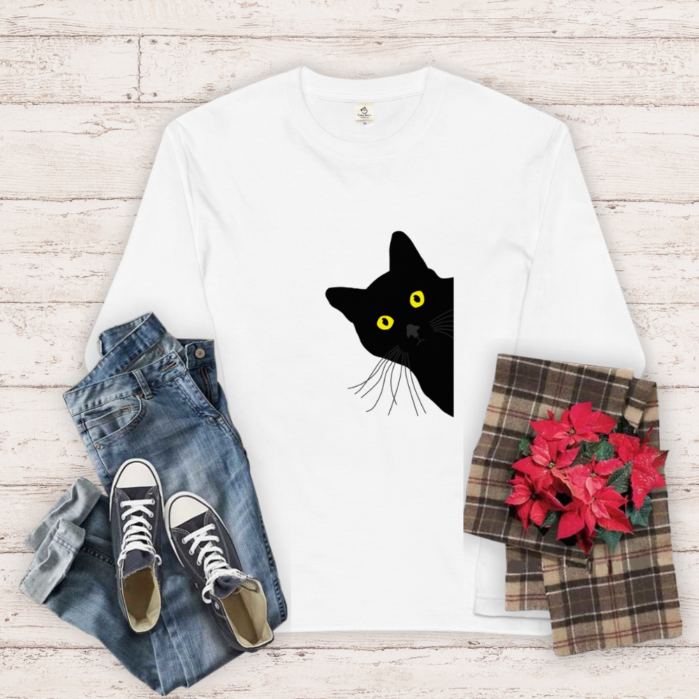 TANG TANG GASATARCADIA 猫プリントロングスリーブTシャツ TANG TANG TANG TANG GASATARCADIA 猫プリントロングスリーブTシャツ TANG TANG