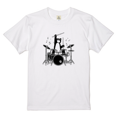 猫ドラム 猫Tシャツ｜音楽好きに人気
