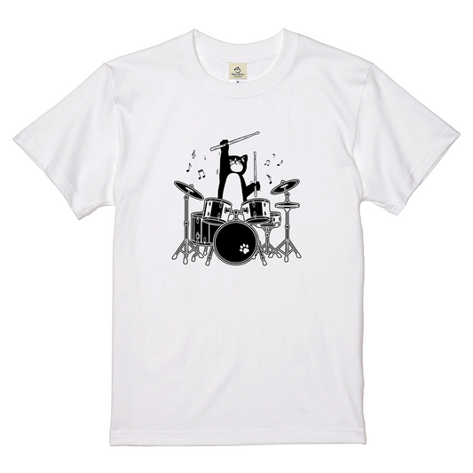 猫ドラム 猫Tシャツ｜音楽好きに人気