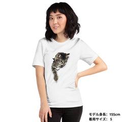 猫tシャツ ねこ 猫イラスト 3D  CAT 2 おもしろ 可愛い｜アダルト&キッズサイズ.