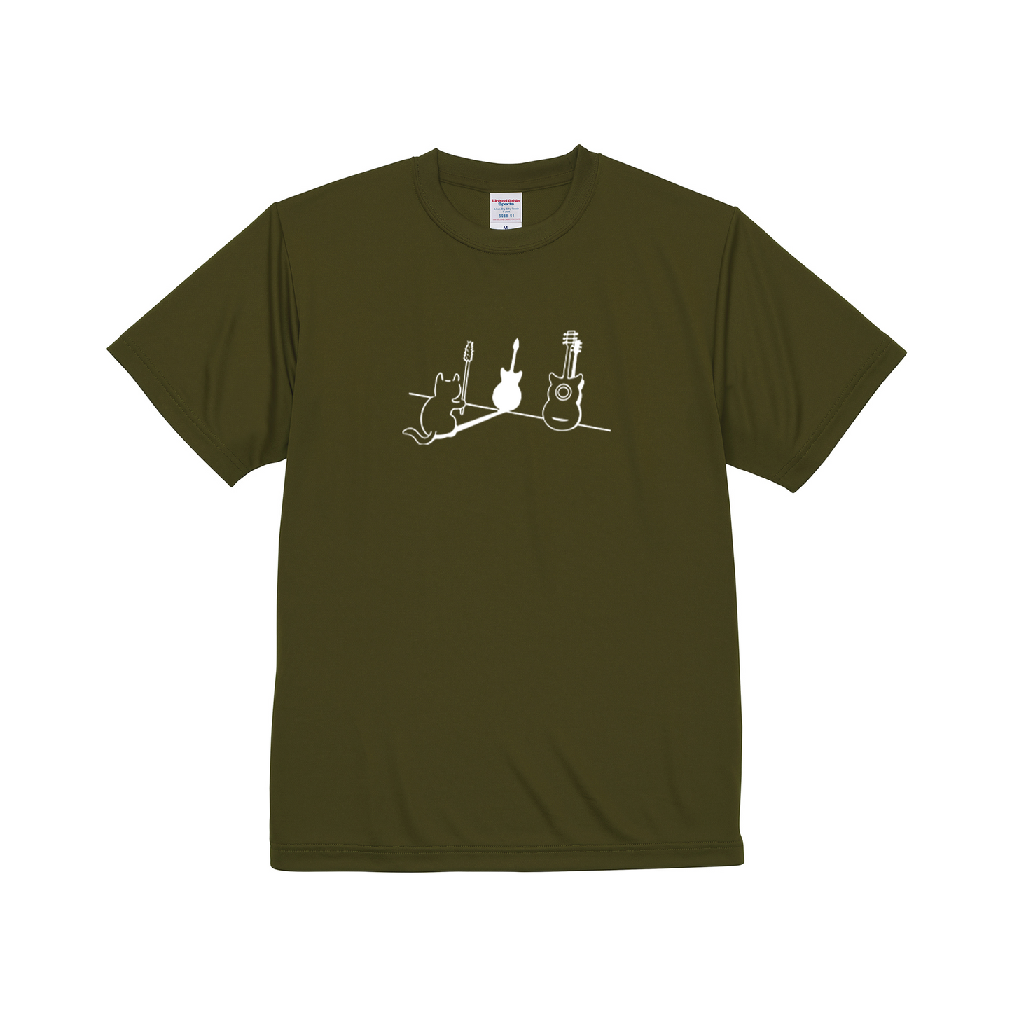 猫tシャツ ドライTシャツ シルキータッチTシャツ ねこ 猫イラスト おもしろ tシャツ 猫ギター