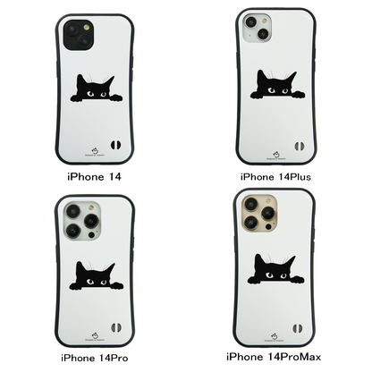 ケース ねこ 猫イラスト 可愛い黒い猫 2 スマホ ケース iPhone8, SE2, SE3 ~ ケース iPhone16シリーズ