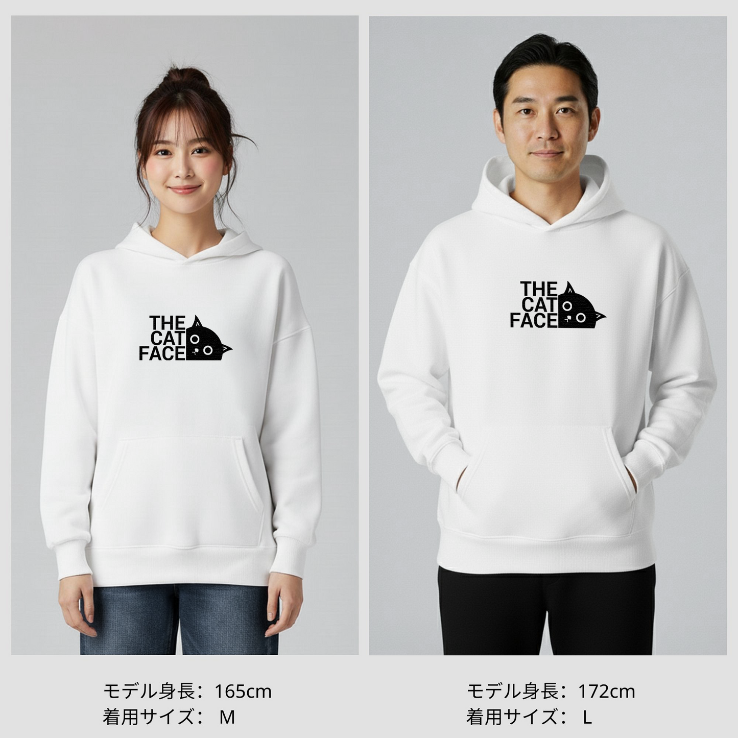 猫 パーカー ねこ かわいい 猫イラスト THE CAT FACE1