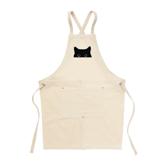 猫エフロン ツイル エプロン ねこ かわいい猫イラスト.