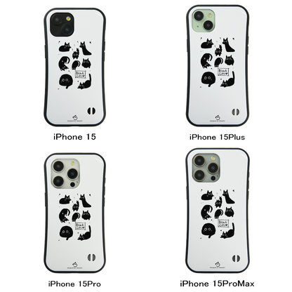 ケース ねこ 猫イラスト Black Cat 黒猫  スマホ ケース iPhone8, SE2, SE3 ~ ケース iPhone16シリーズ