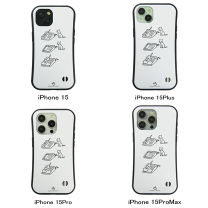 ケース ねこ 猫イラスト電話猫 スマホ ケース iPhone8, SE2, SE3 ~ ケース iPhone16シリーズ