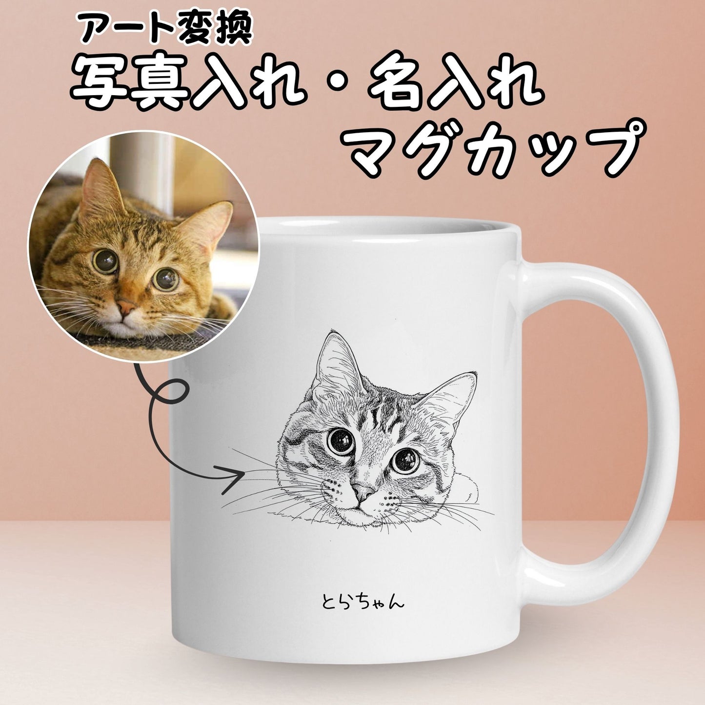 名入れ・写真アート変換｜うちの子マグカップ／Takashirt