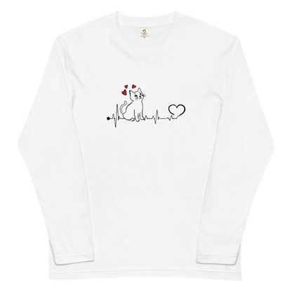 【バレンタイン限定】猫 ロン t 猫 長袖 t シャツ ねこ 可愛い猫イラスト